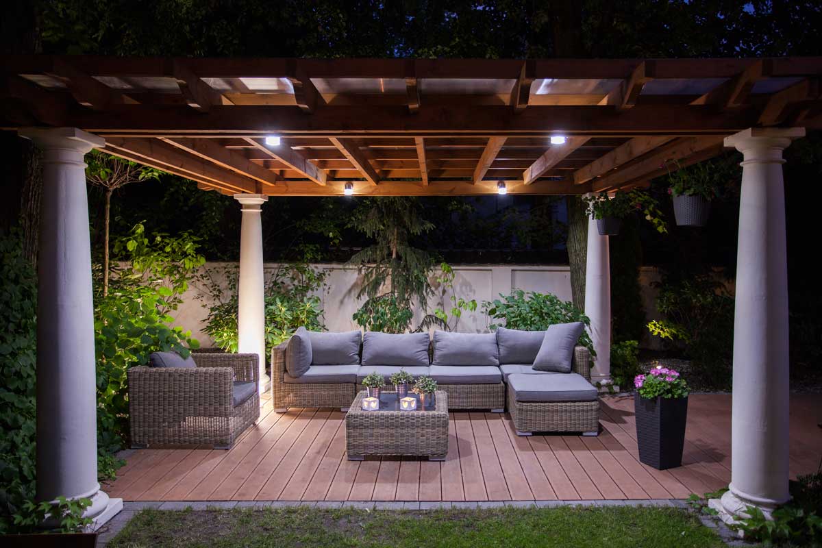 Lighting in backyard in Raleigh